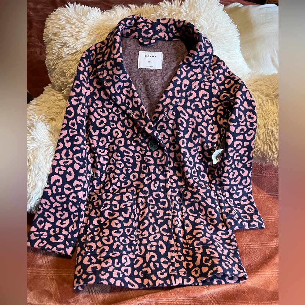 Girls Animal Print Overcoat/Blazer